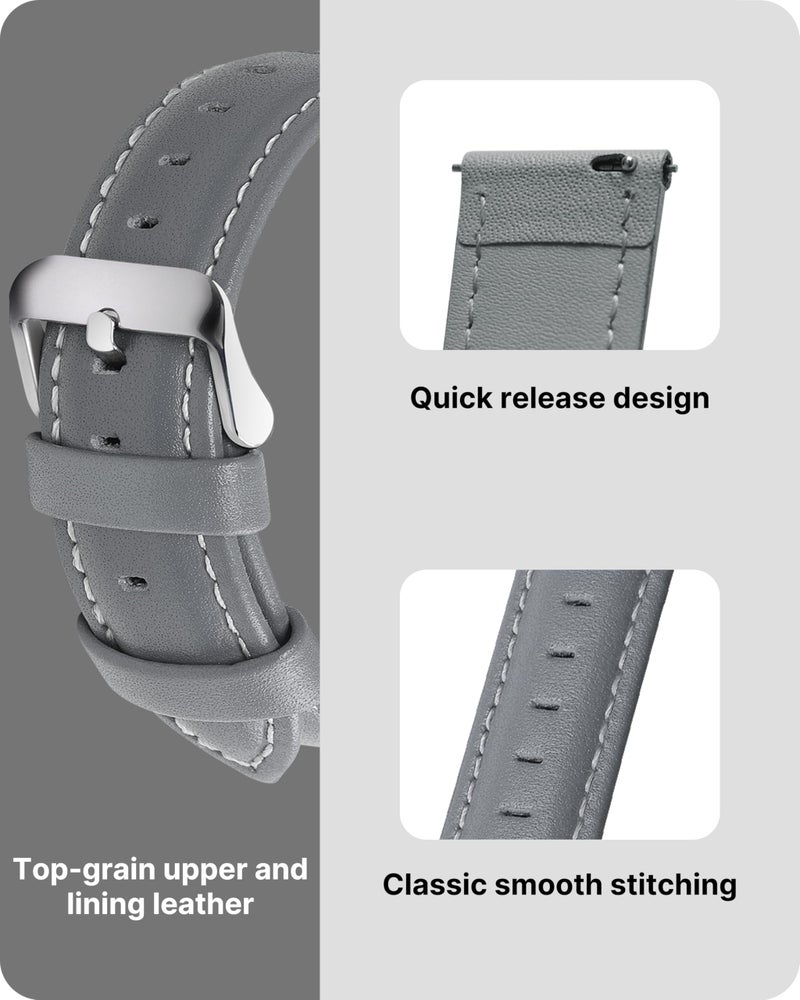 Fullmosa Watch Band, Quick Release Leather Watch Strap for Men Women, Replacement Bands Width 14mm 16mm 18mm 19mm 20mm 21mm 22mm 24mm - Image 4